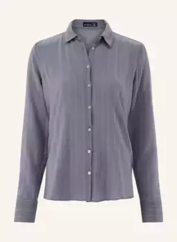 Блузка современного кроя, длинные рукава, рубашечный воротник Van Laack, фиолетовый