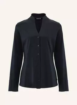 Блузка современного кроя, длинные рукава, воротник-кубок. Van Laack, синий