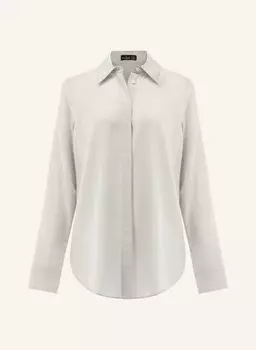Блузка современного кроя с длинными рукавами и воротником-рубашкой Van Laack, серый
