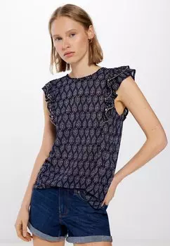 Блузка Springfield, темно-синяя