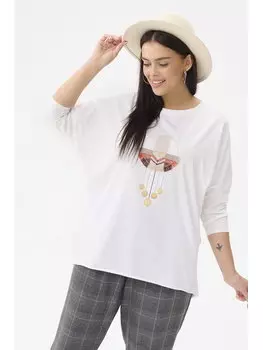 Блузка стандартного кроя Blue Shadow, экрю