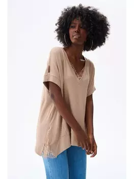 Блузка стандартного кроя Blue Shadow, бежевый