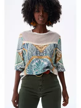 Блузка стандартного кроя Blue Shadow, мультиколор