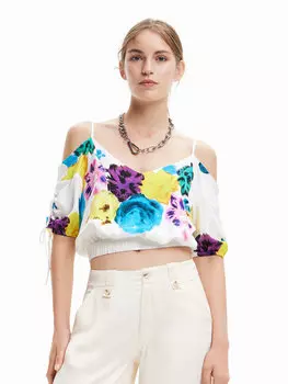 Блузка стандартного кроя Desigual, белый
