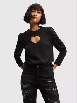 Блузка стандартного кроя Desigual, черный