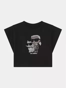 Блузка стандартного кроя Karl Lagerfeld Kids, черный