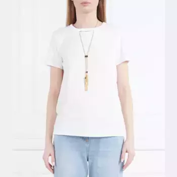 Блузка стандартного кроя + колье Elisabetta Franchi, белый