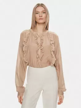 Блузка стандартного кроя Kontatto, бежевый