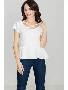 Блузка стандартного кроя Lenitif, экрю