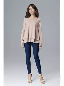 Блузка стандартного кроя Lenitif, бежевый