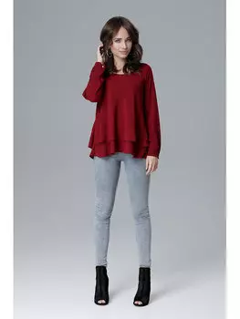 Блузка стандартного кроя Lenitif, бургундия