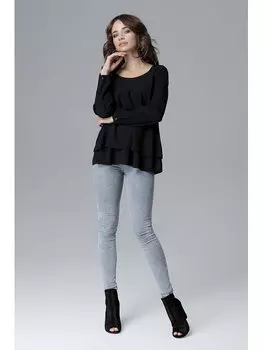 Блузка стандартного кроя Lenitif, черный