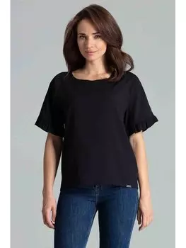 Блузка стандартного кроя Lenitif, черный