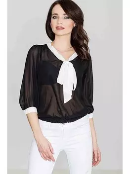 Блузка стандартного кроя Lenitif, черный