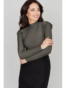 Блузка стандартного кроя Lenitif, хаки