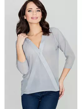 Блузка стандартного кроя Lenitif, серый