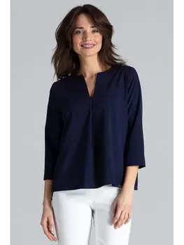 Блузка стандартного кроя Lenitif, синий