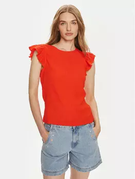 Блузка стандартного кроя Pieces, красный