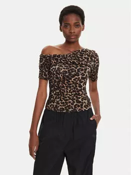 Блузка стандартного кроя Vila, коричневый