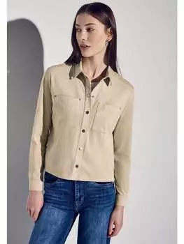 Блузка Street One, цвет velours hemdbluse' beige
