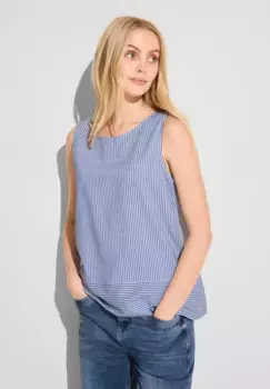 Блузка STREET ONE верх, пуговица, синий