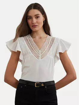 Блузка свободного кроя 200963917002 Lauren Ralph Lauren, белый