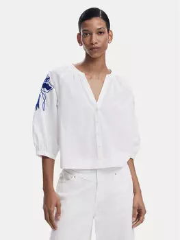 Блузка свободного кроя Cratos 25SWBW03 Desigual, белый