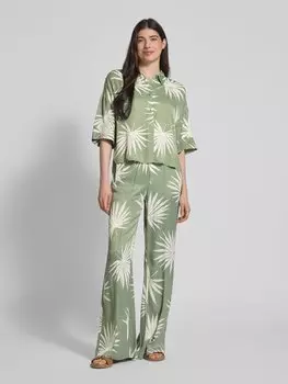 Блузка свободного кроя из вискозы со спущенными плечами Oui, хаки