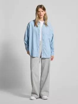 Блузка свободного кроя на пуговицах Calvin Klein Jeans, светло-голубой