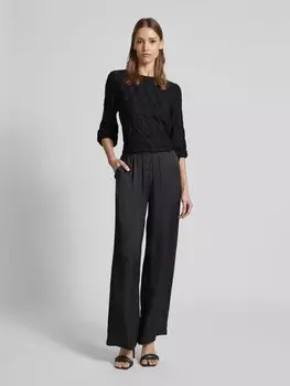 Блузка свободного кроя с длинными рукавами и фактурным узором Tom Tailor Denim, черный