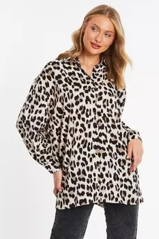 Блузка свободного кроя с леопардовым принтом QUIZ Clothing