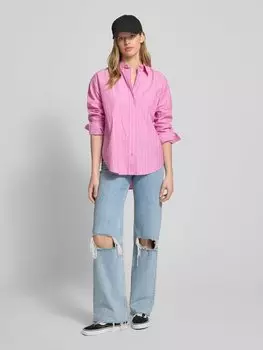 Блузка свободного кроя с нагрудным карманом Gina Tricot, розовый