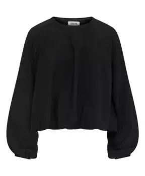 Блузка свободного кроя с объемным подолом и объемными рукавами Drykorn, черный