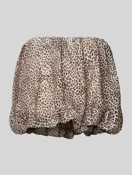 Блузка свободного кроя с открытыми плечами и эластичным поясом «LISSETT» Bardot, коричневый