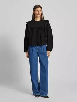 Блузка свободного кроя с воланами Jake*s Casual, черный