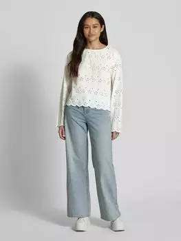 Блузка свободного покроя из чистого хлопка модель «TARMORINE» Pieces, кремовый