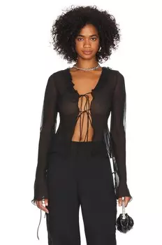 Блузка The Andamane Mia Ruffle, черный
