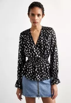 Блузка The Kooples, черный/серебристый