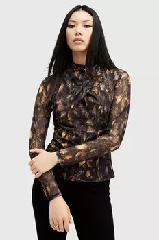 Блузка TIA MESH TOP AllSaints, черный
