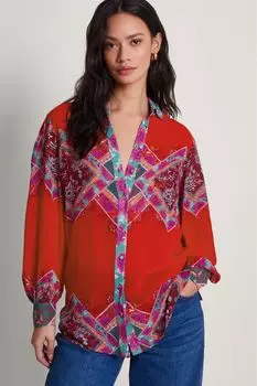 Блузка Тиффани с принтом Monsoon, красный