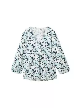 Блузка TOM TAILOR Blouse, цвет marine blue/cyan blue/light blue