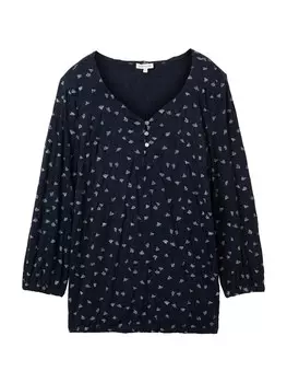 Блузка TOM TAILOR, цвет Navy/Opal