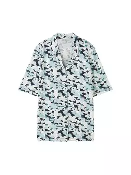 Блузка TOM TAILOR, цвет Navy/Sky blue