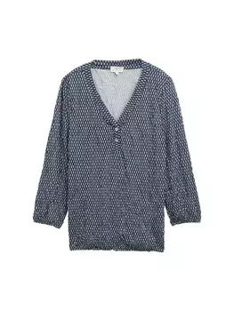 Блузка TOM TAILOR, цвет Royal blue/Pastel blue/Dark blue