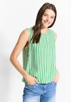 Блузка-топ Cecil с круглым вырезом, зеленый