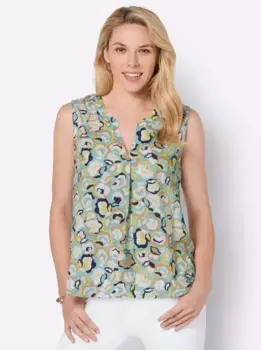 Блузка-топ Inspirations Inspirationen, цвет Mint-Zitrone-Bedruckt