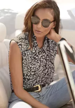 Блузка-топ LASCANA с анималистическим принтом, цвет Leo Bedruckt