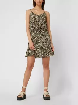 Блузка-топ с цветочным узором, модель "Ня" Pieces, черный