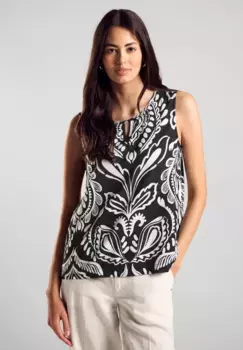 Блузка-топ STREET ONE из мягкой вискозы, черный