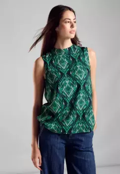 Блузка-топ STREET ONE из мягкой вискозы, зеленый